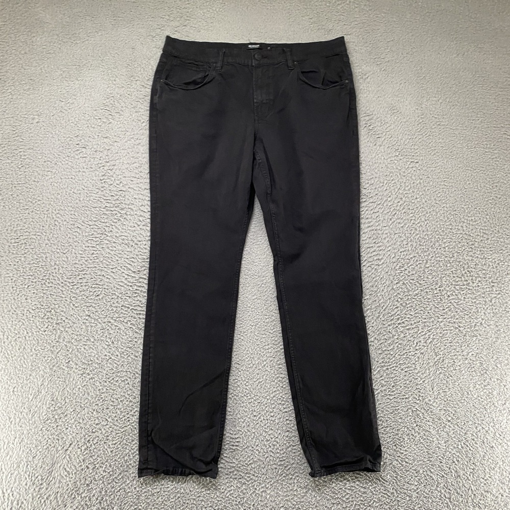 Hudson Blake Jeans Mens 38x32 Black Slim Straight Stretch Dark Wash Pants